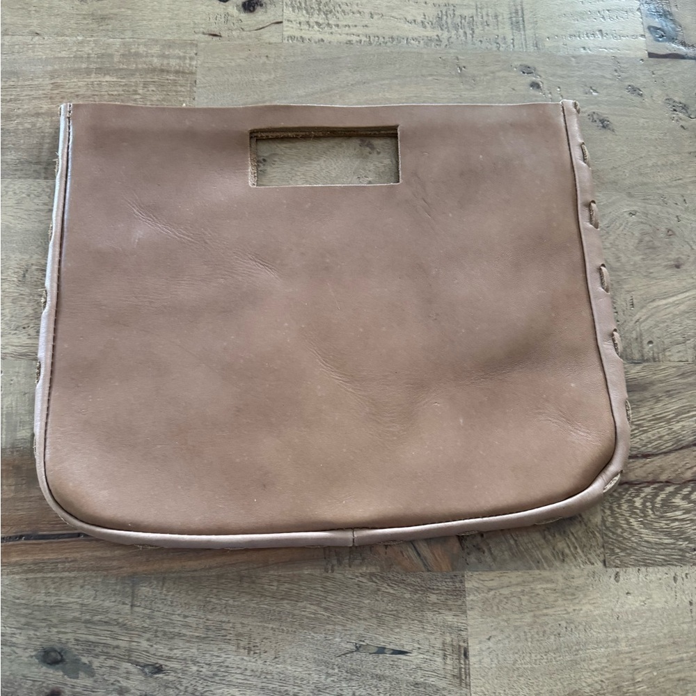 Vintage GAP leather basketweave clutch handbag - Picture 3 of 7